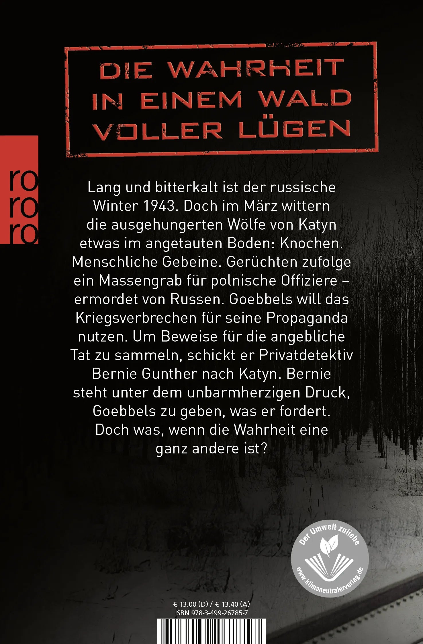 Buchrückseite von 'Wolfshunger' mit Klappentext - Taschenbuch