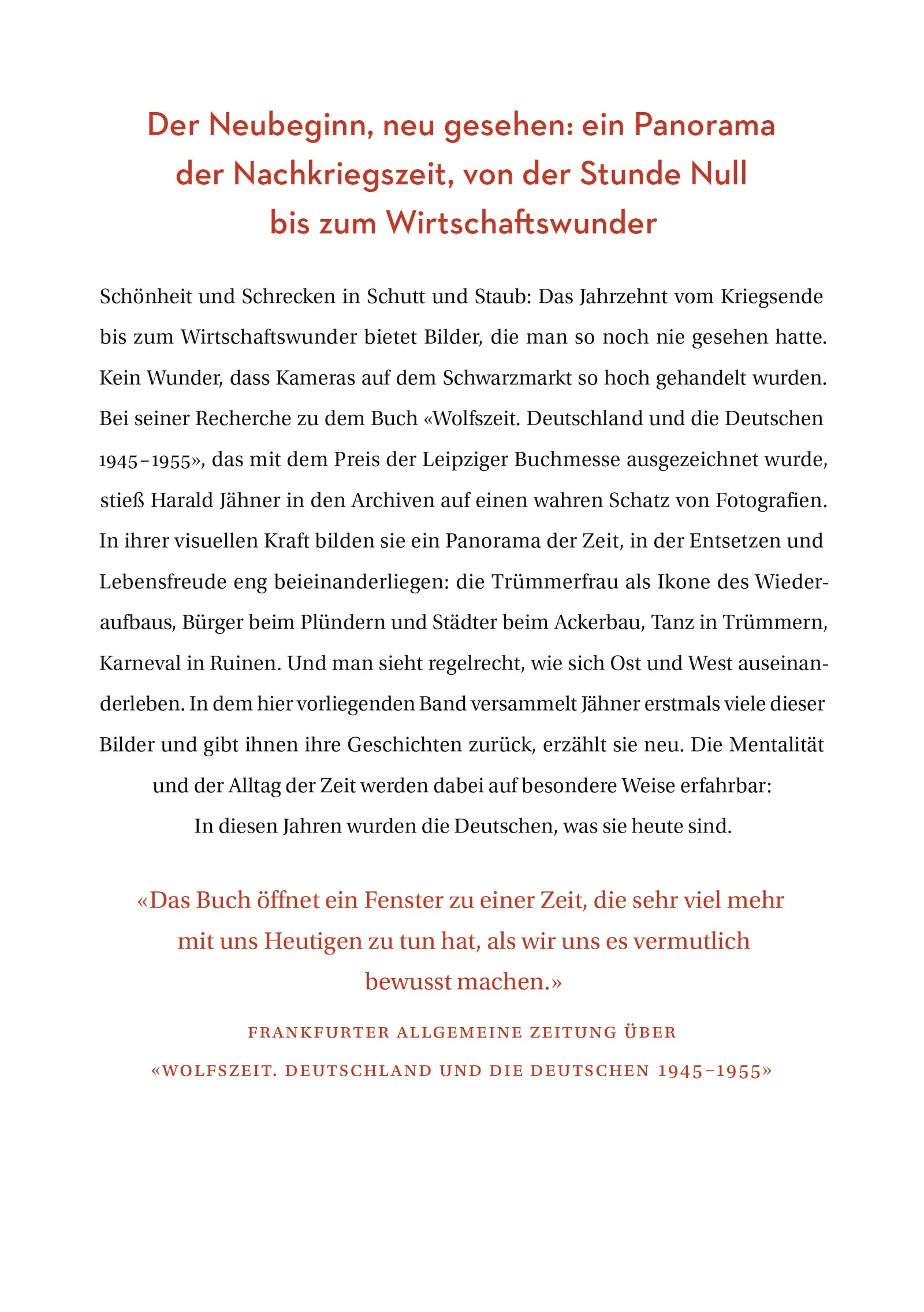 Buchrückseite von 'Wolfszeit' mit Klappentext - Gebundene Ausgabe