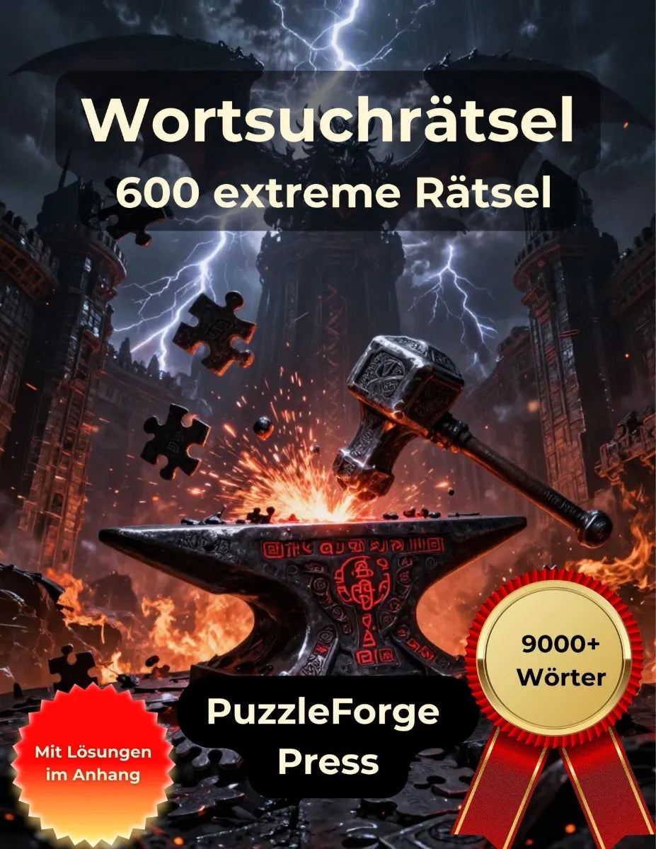 Cover: Wortsuchrätsel - 600 extreme Rätsel (E-Book) von PuzzleForge* Press