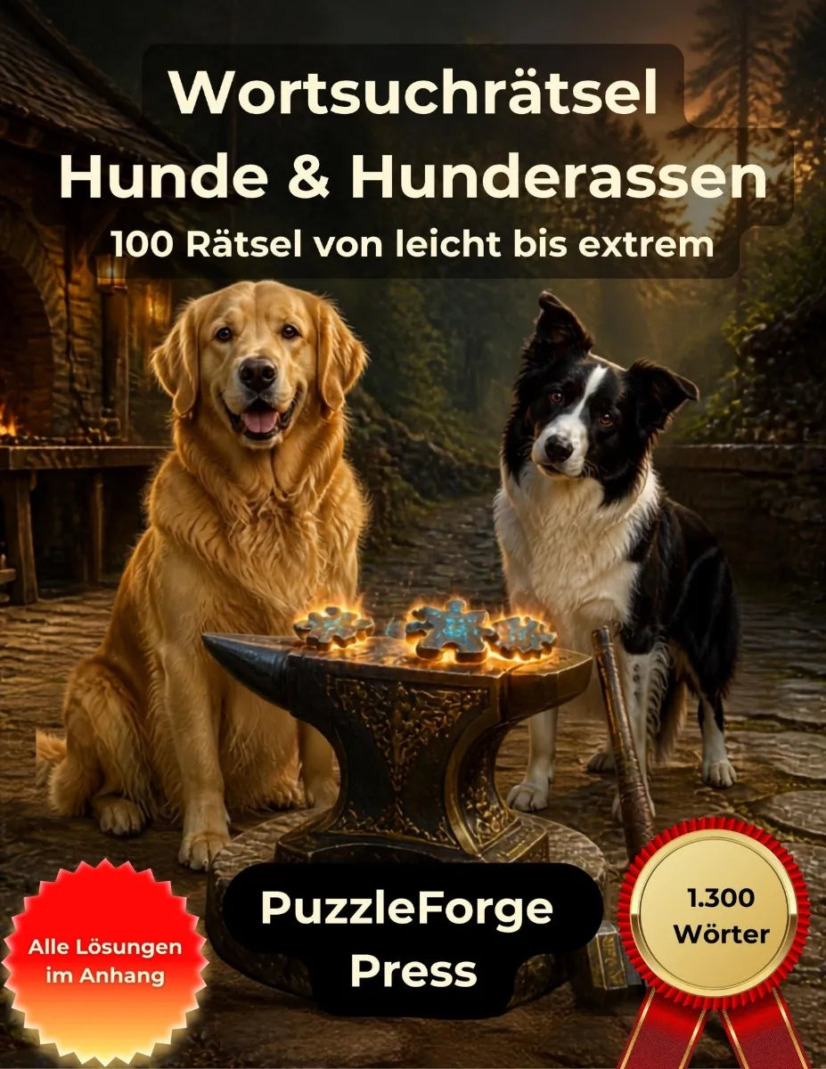 Cover: Wortsuchrätsel - Hunde und Hunderassen (E-Book) von PuzzleForge Press