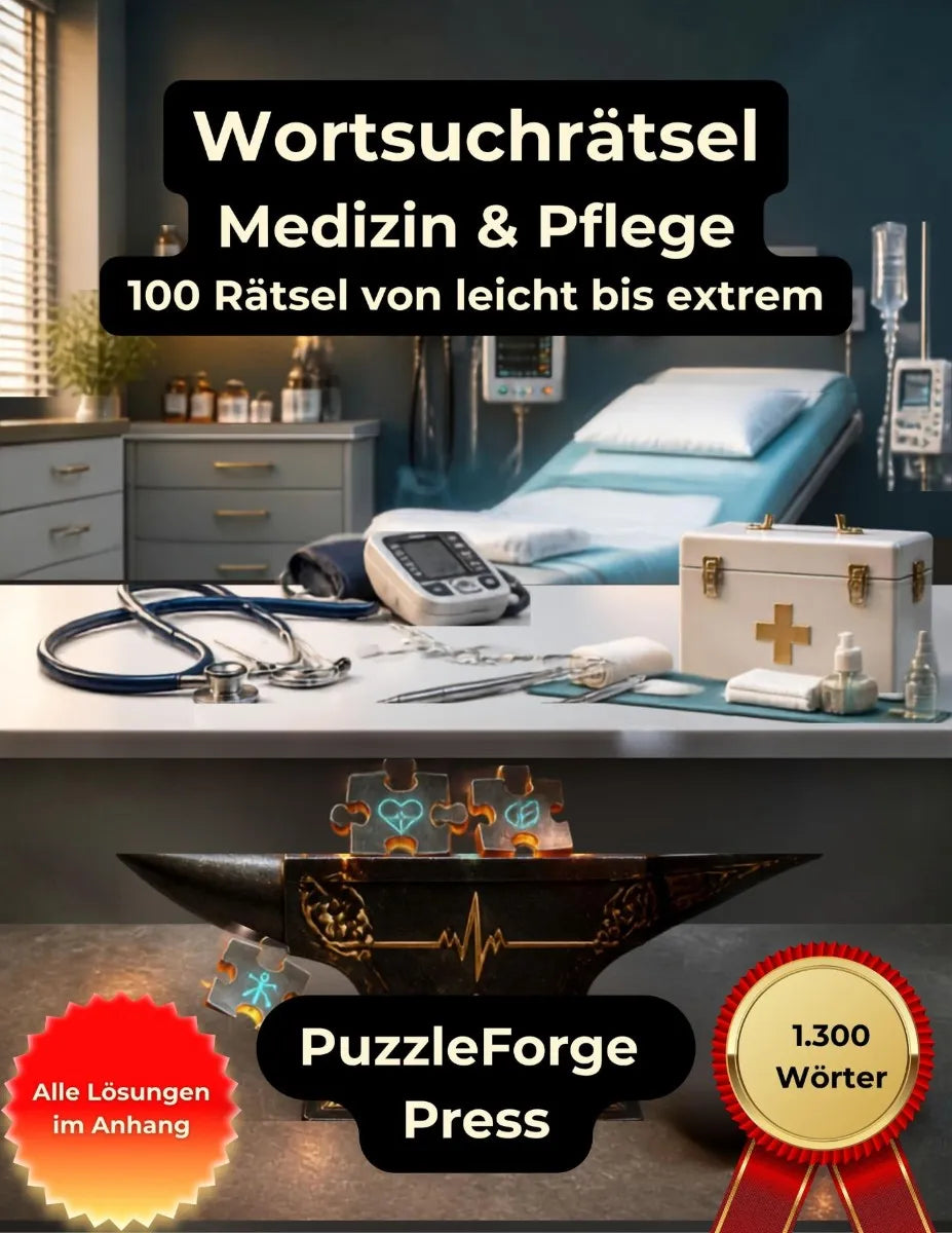 Cover: Wortsuchrätsel - Medizin und Pflege (E-Book) von PuzzleForge Press