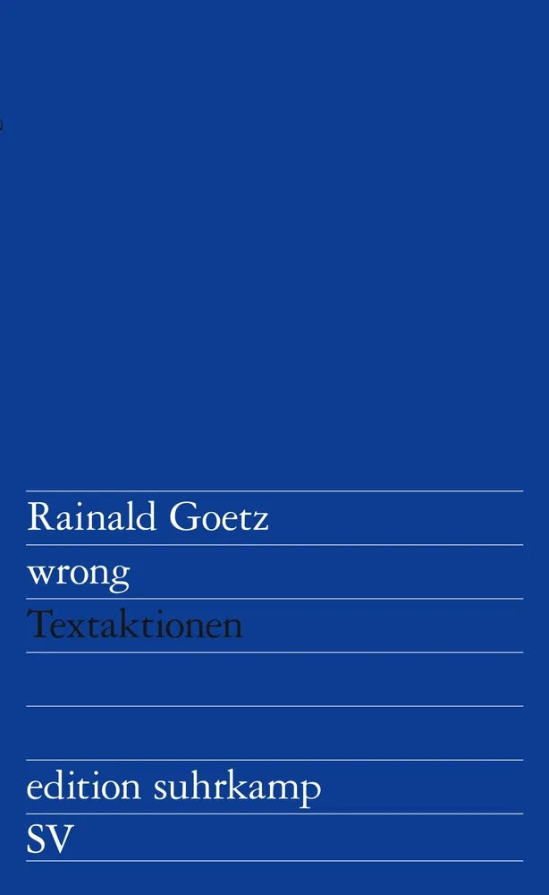 Cover: wrong (E-Book) von Rainald Goetz