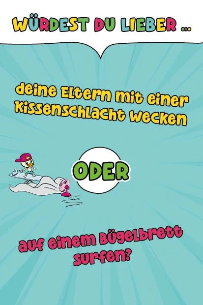 Kartenspiel: Würdest du lieber...? Nashornstarke Fragen für Kids mit DIKKA – Ansicht