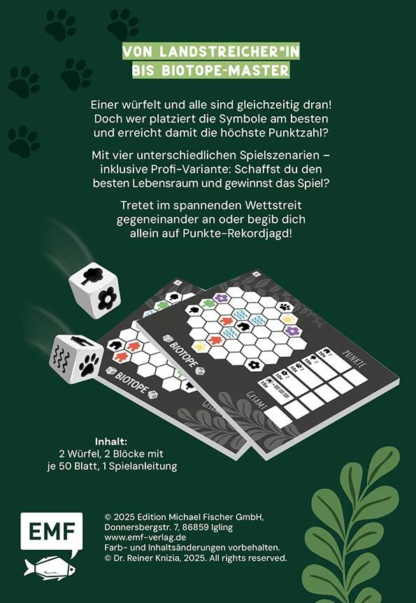 Würfelspiel: Biotope – Wer schafft den besten Lebensraum? – Ansicht
