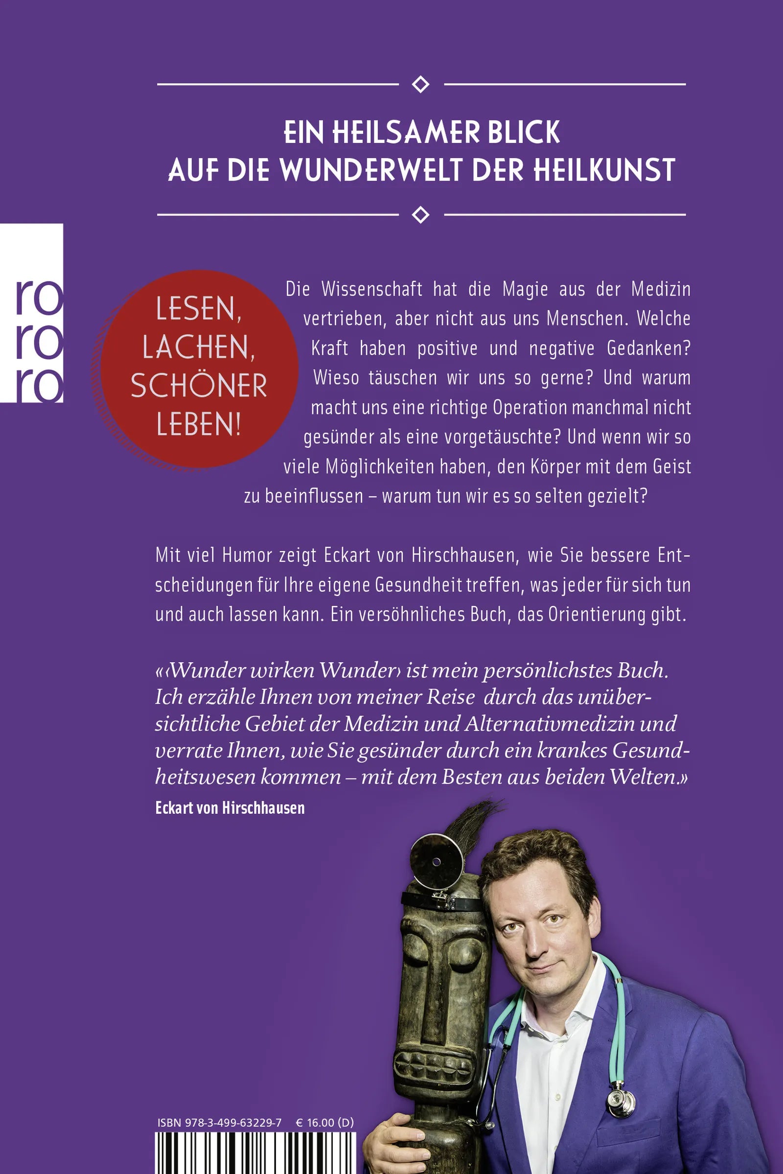 Buchrückseite von 'Wunder wirken Wunder' mit Klappentext - Taschenbuch
