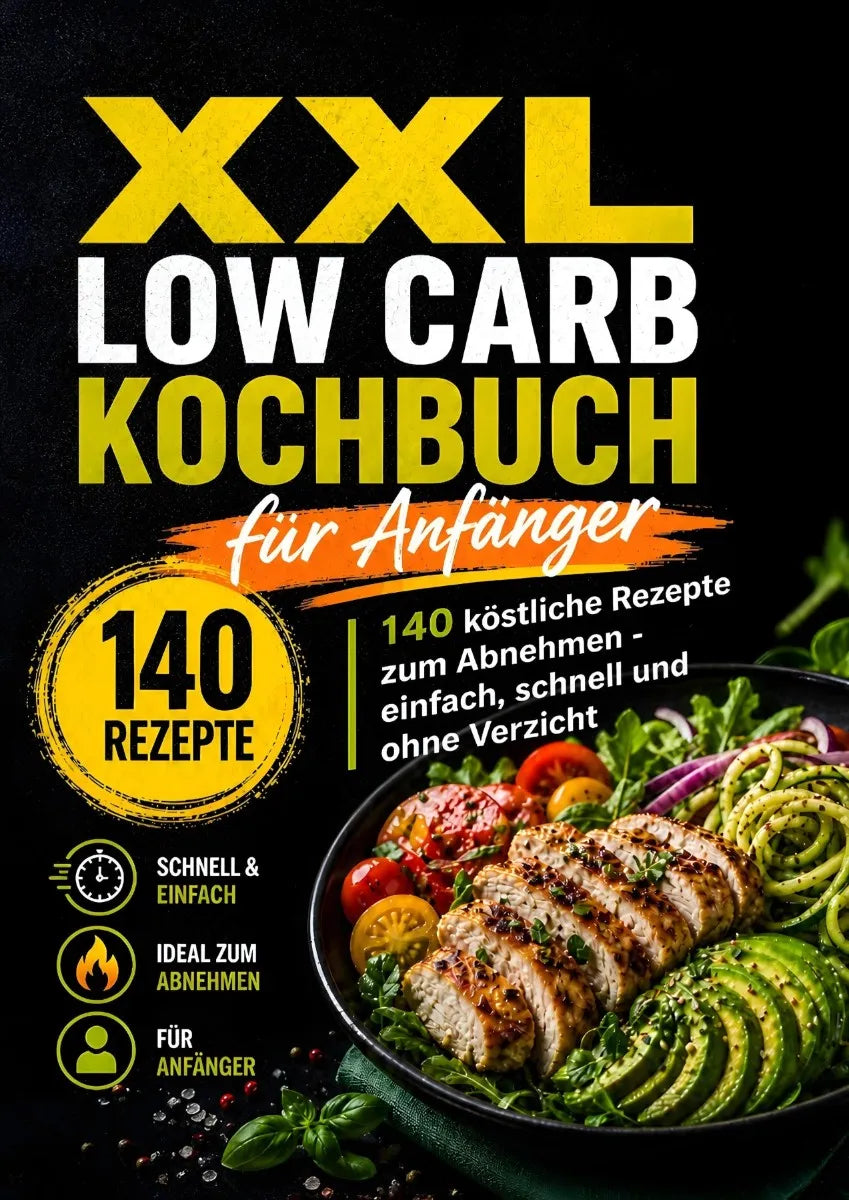 Cover: XXL Low Carb Kochbuch für Anfänger (E-Book) von Leo Bergmann
