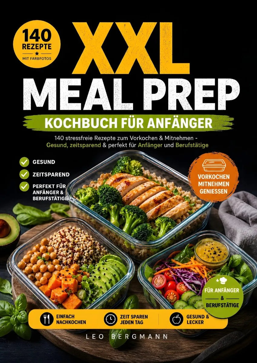 Cover: XXL Meal Prep Kochbuch für Anfänger (E-Book) von Leo Bergmann