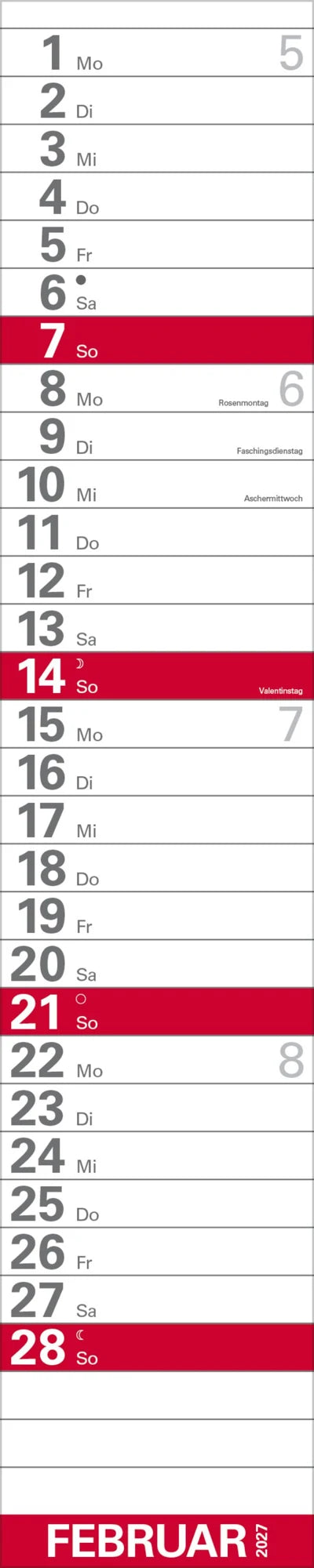XXL Planer Großdruck rot 2027 – Ansicht