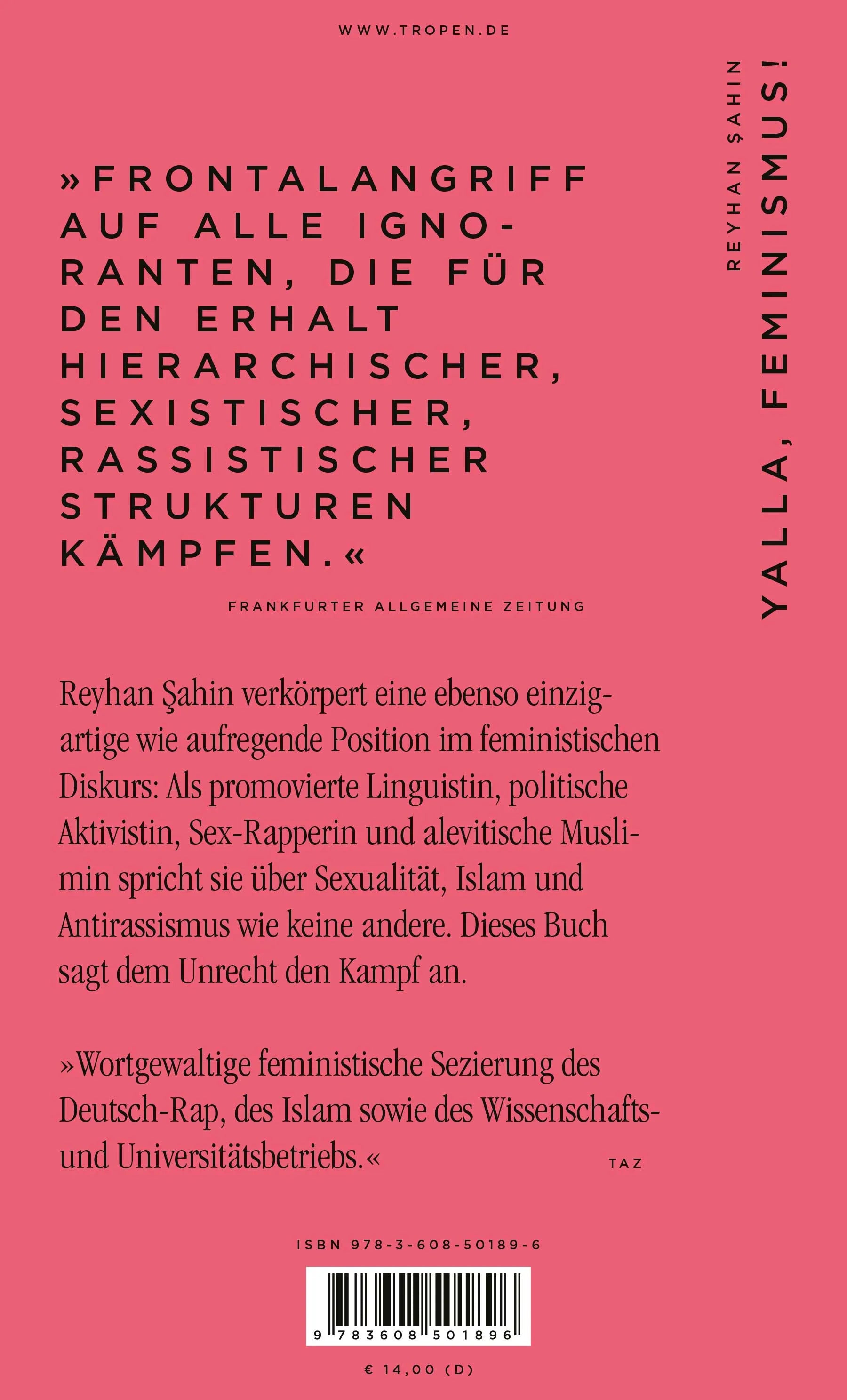 Buchrückseite von 'Yalla, Feminismus!' mit Klappentext - Taschenbuch