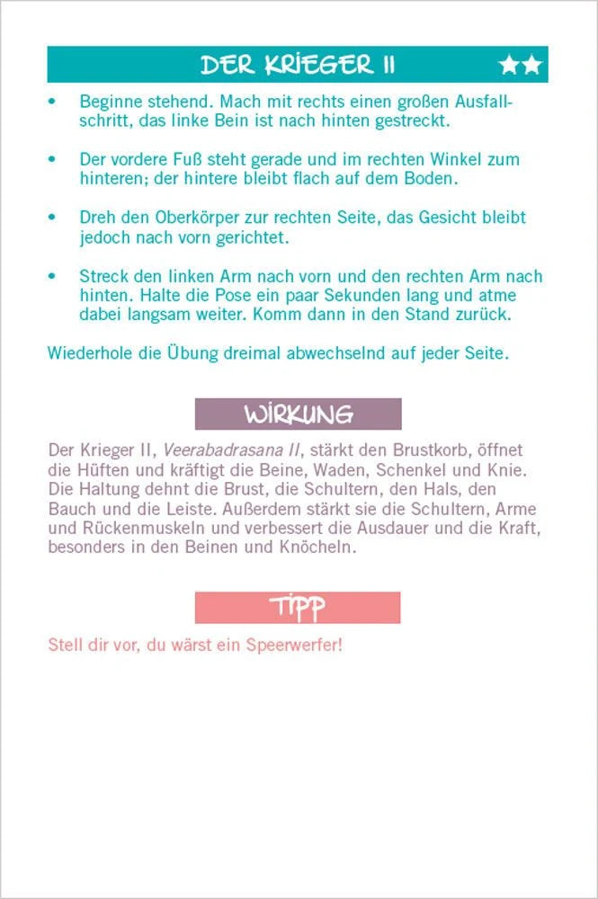 Yoga für Kinder. 30 Bildkarten mit anschaulichen Erklärungen – Ansicht