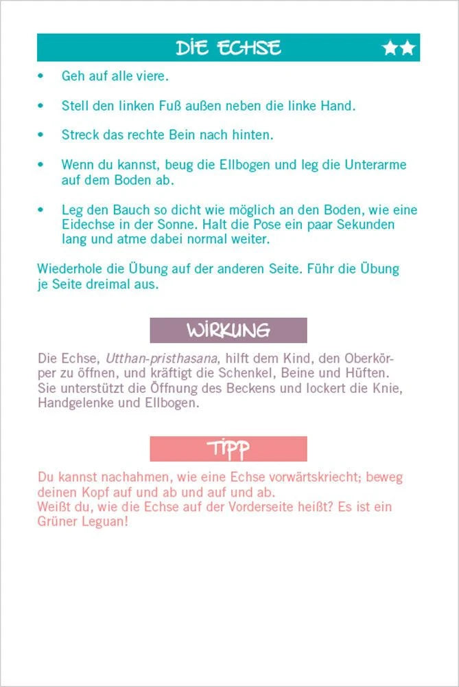 Yoga für Kinder. 30 Bildkarten mit anschaulichen Erklärungen – Ansicht