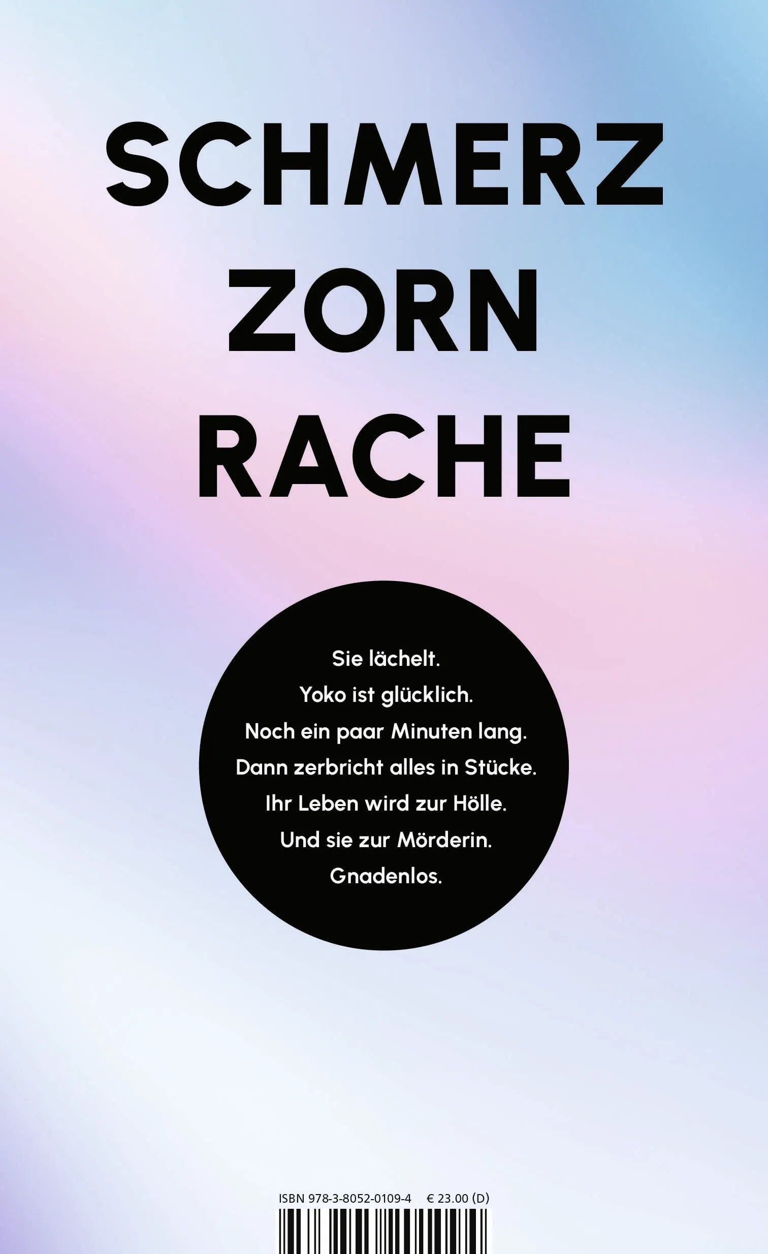Buchrückseite von 'Yoko' mit Klappentext - Gebundene Ausgabe