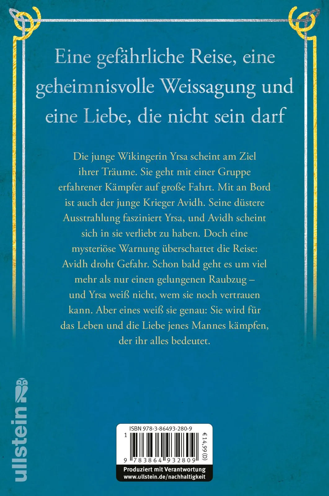 Buchrückseite von 'Yrsa. Die Liebe der Wikingerin' mit Klappentext - Paperback