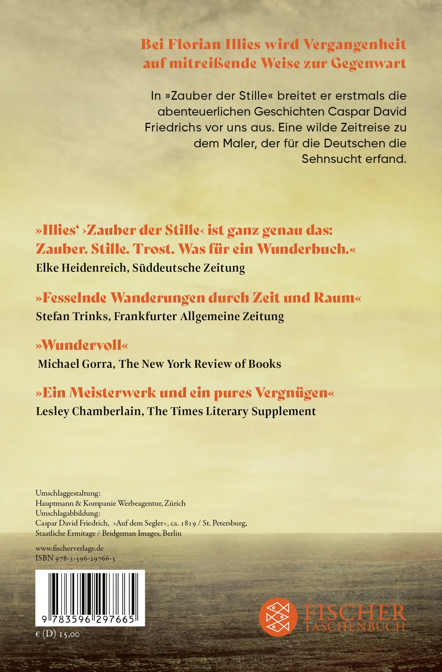 Buchrückseite von 'Zauber der Stille' mit Klappentext - Taschenbuch