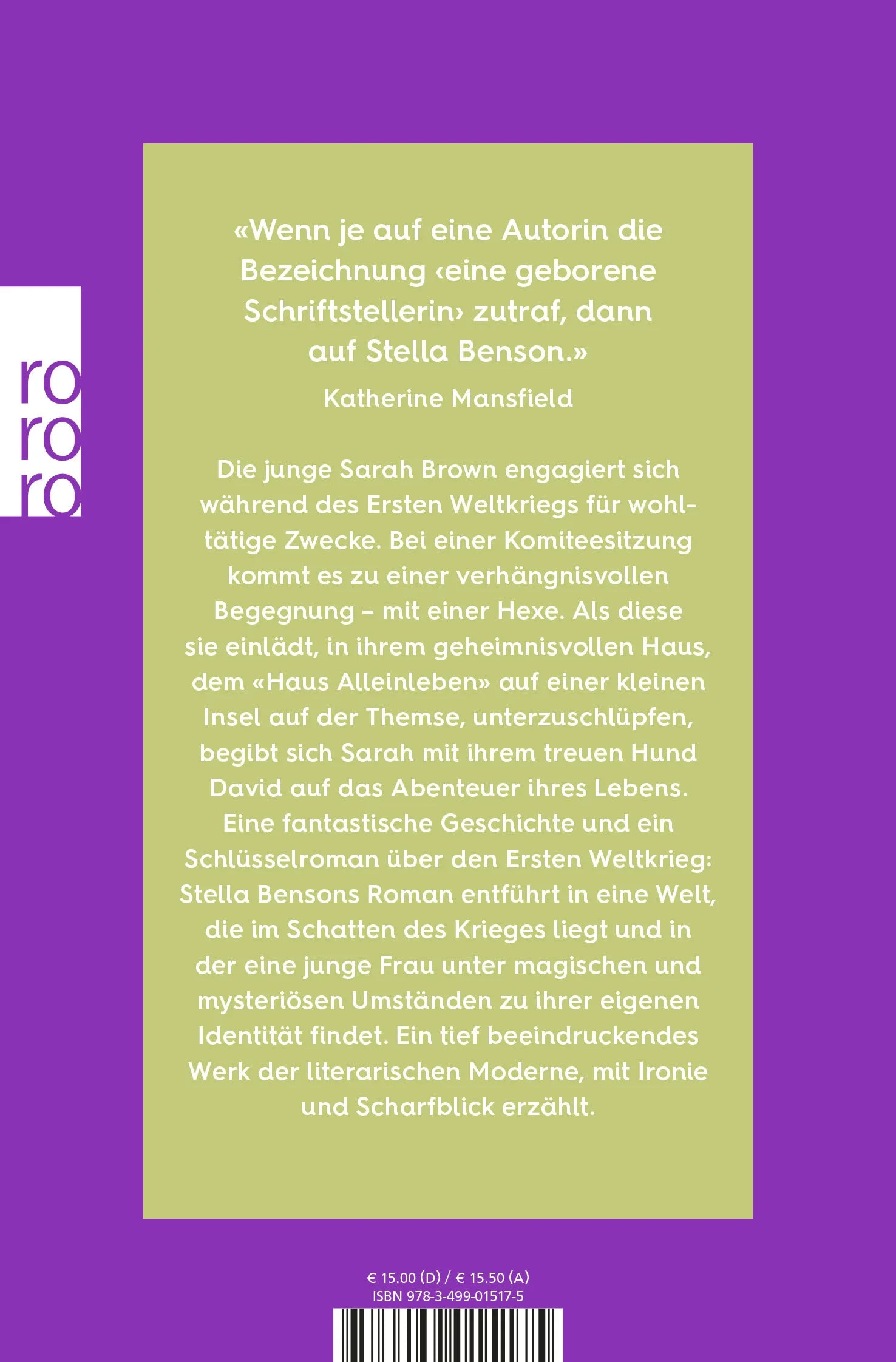 Buchrückseite von 'Zauberhafte Aussichten' mit Klappentext - Taschenbuch