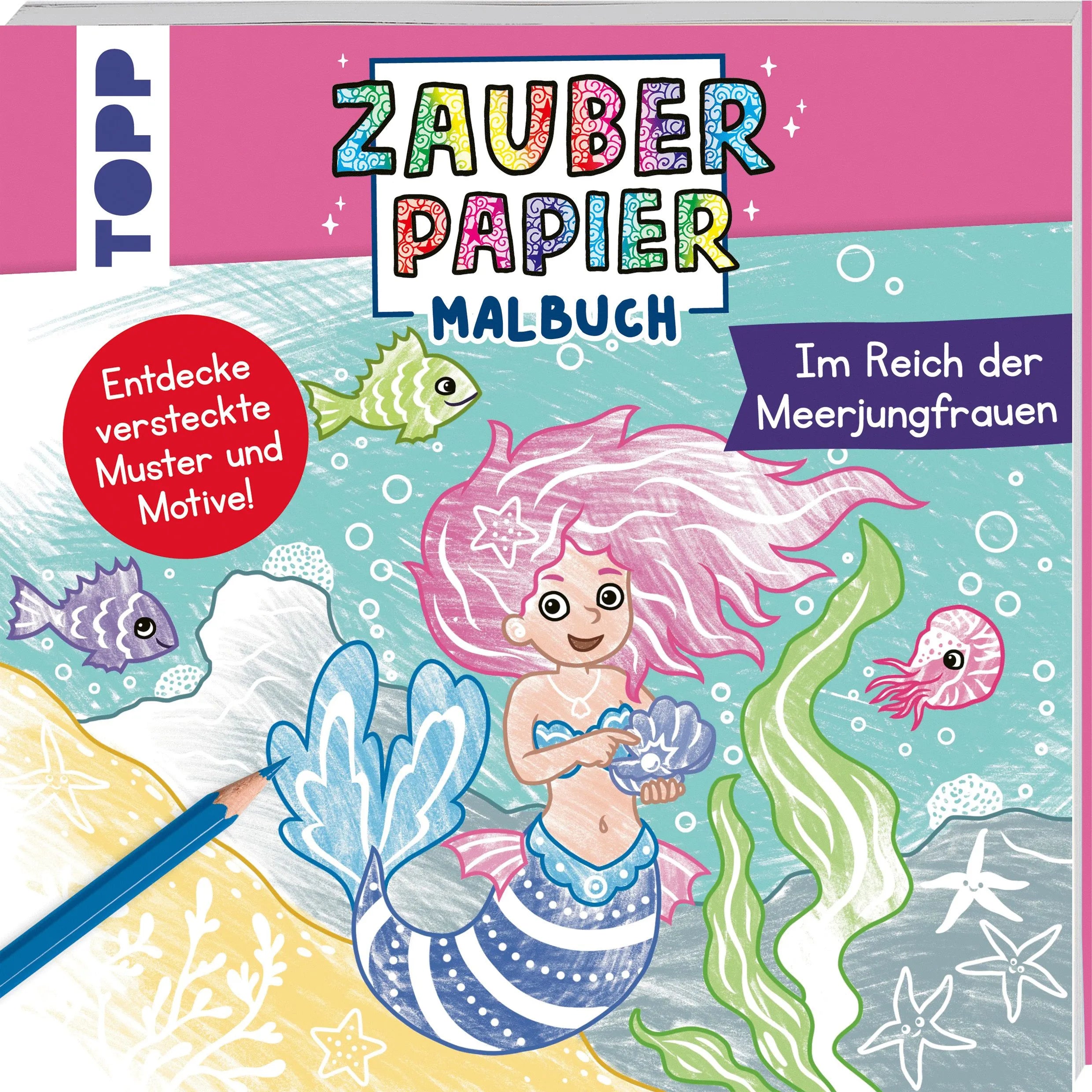 Cover: Zauberpapier Malbuch Im Reich der Meerjungfrauen (Taschenbuch) von Bibi Hecher