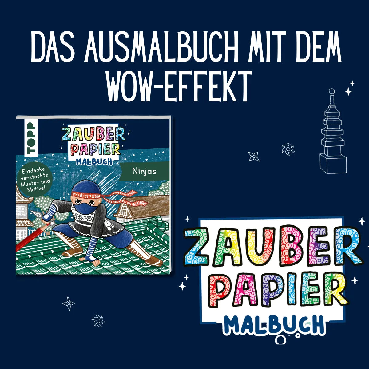 Detailansicht: Zauberpapier Malbuch Ninjas (Taschenbuch)