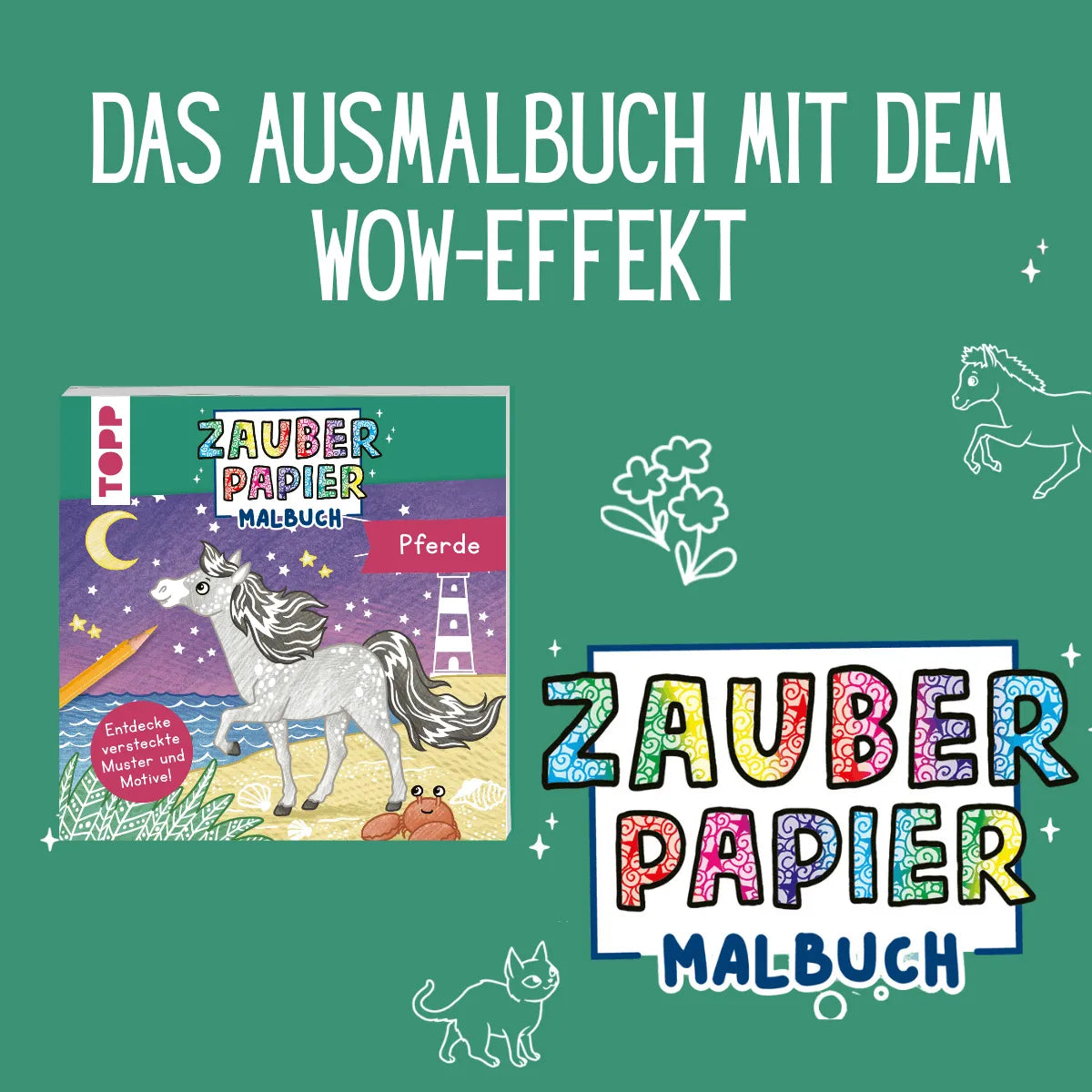 Detailansicht: Zauberpapier Malbuch Pferde (Taschenbuch)
