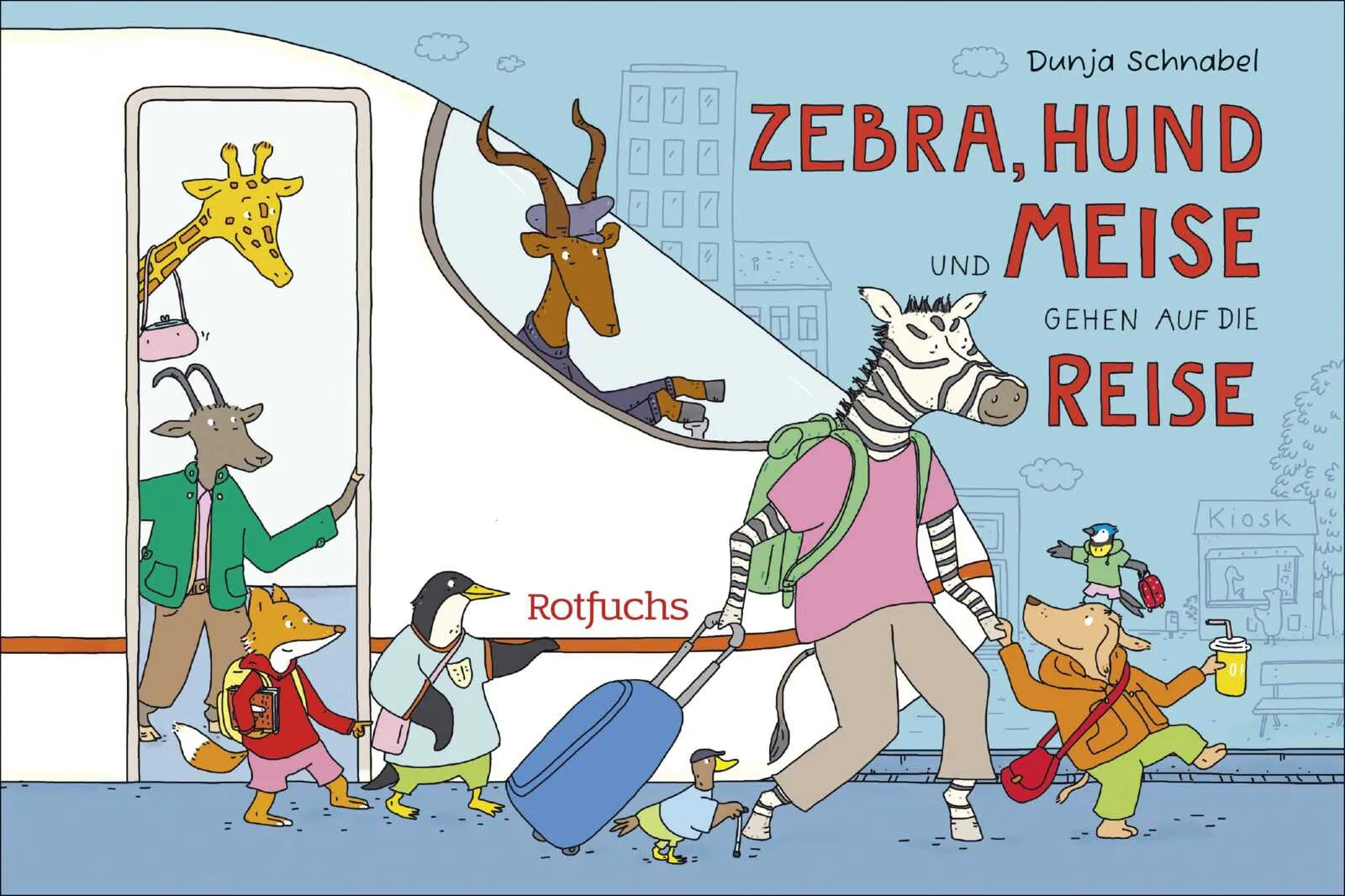 Cover: Zebra, Hund und Meise gehen auf die Reise. Eisenbahn-Leporello (Hardcover) von Dunja Schnabel