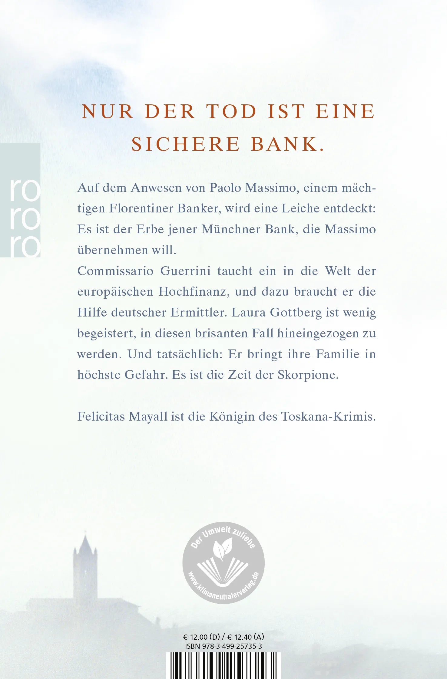 Buchrückseite von 'Zeit der Skorpione: Laura Gottbergs achter Fall' mit Klappentext - Taschenbuch