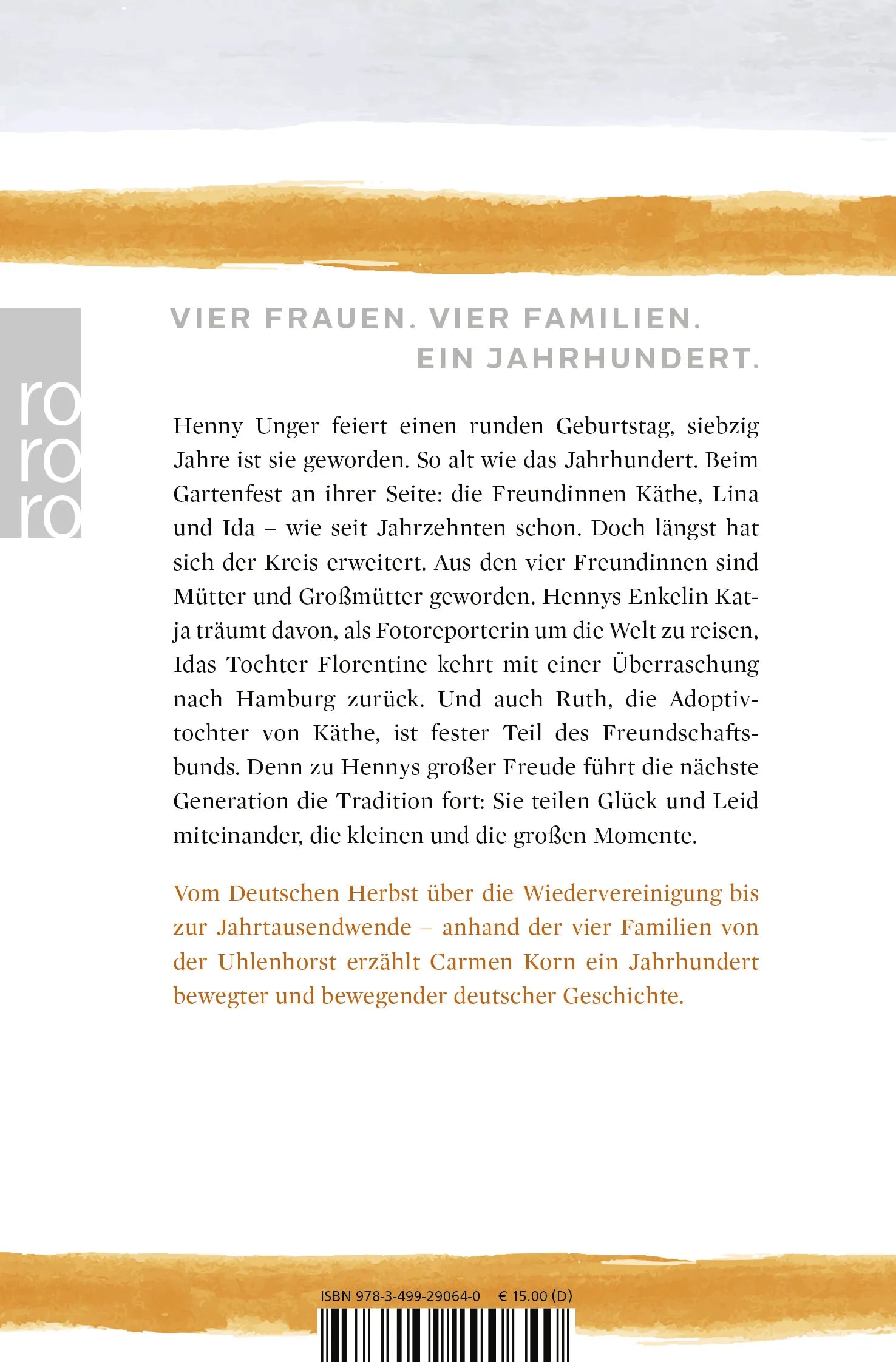 Buchrückseite von 'Zeitenwende' mit Klappentext - Taschenbuch
