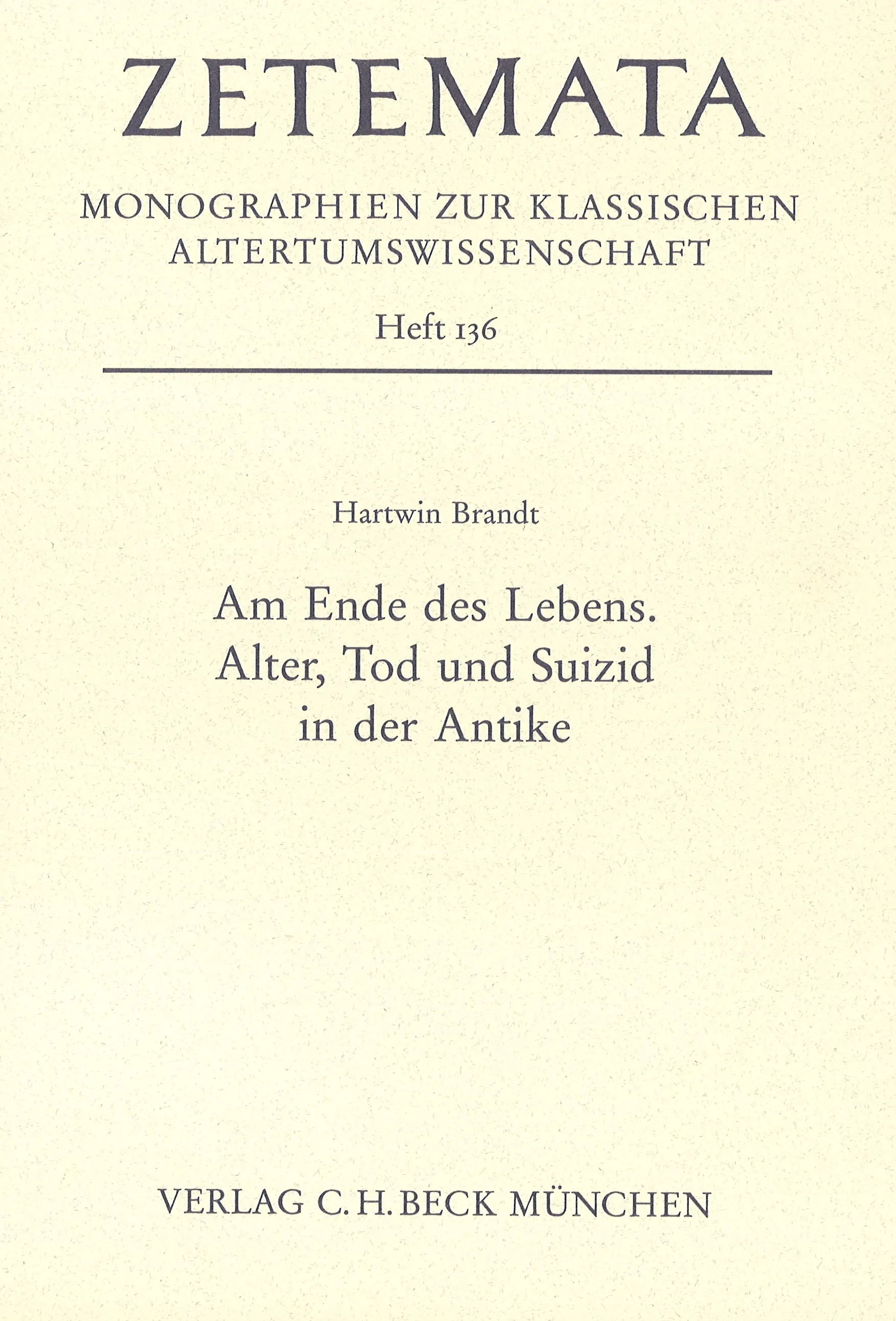 Buchcover von 'Zetemata / Am Ende des Lebens' - Taschenbuch von Hartwin Brandt