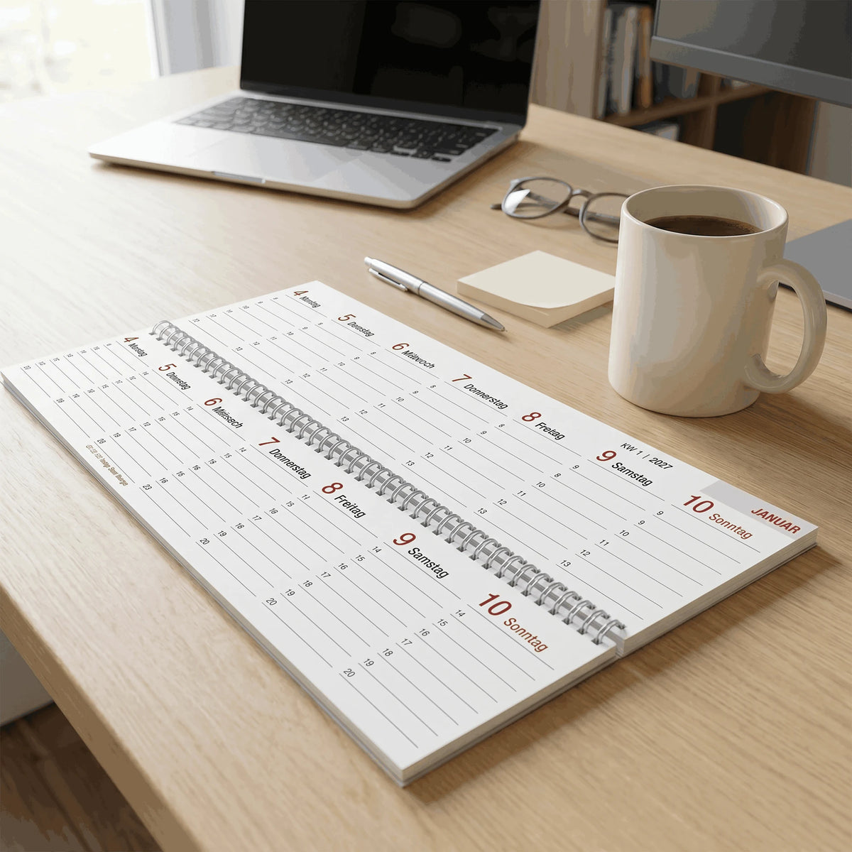 ZETTLER Tischquerkalender GROSSDRUCK 2027 – Ansicht