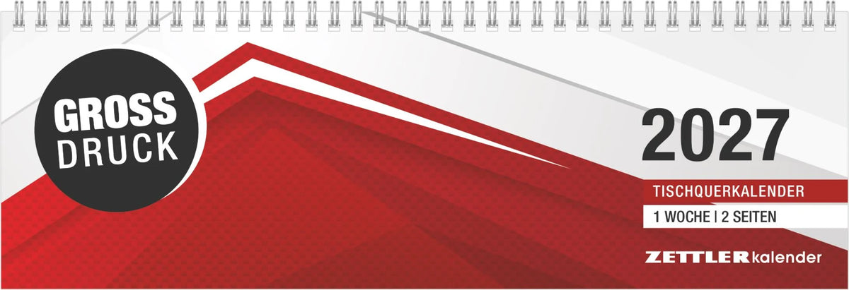 Tischkalender: ZETTLER Tischquerkalender GROSSDRUCK 2027