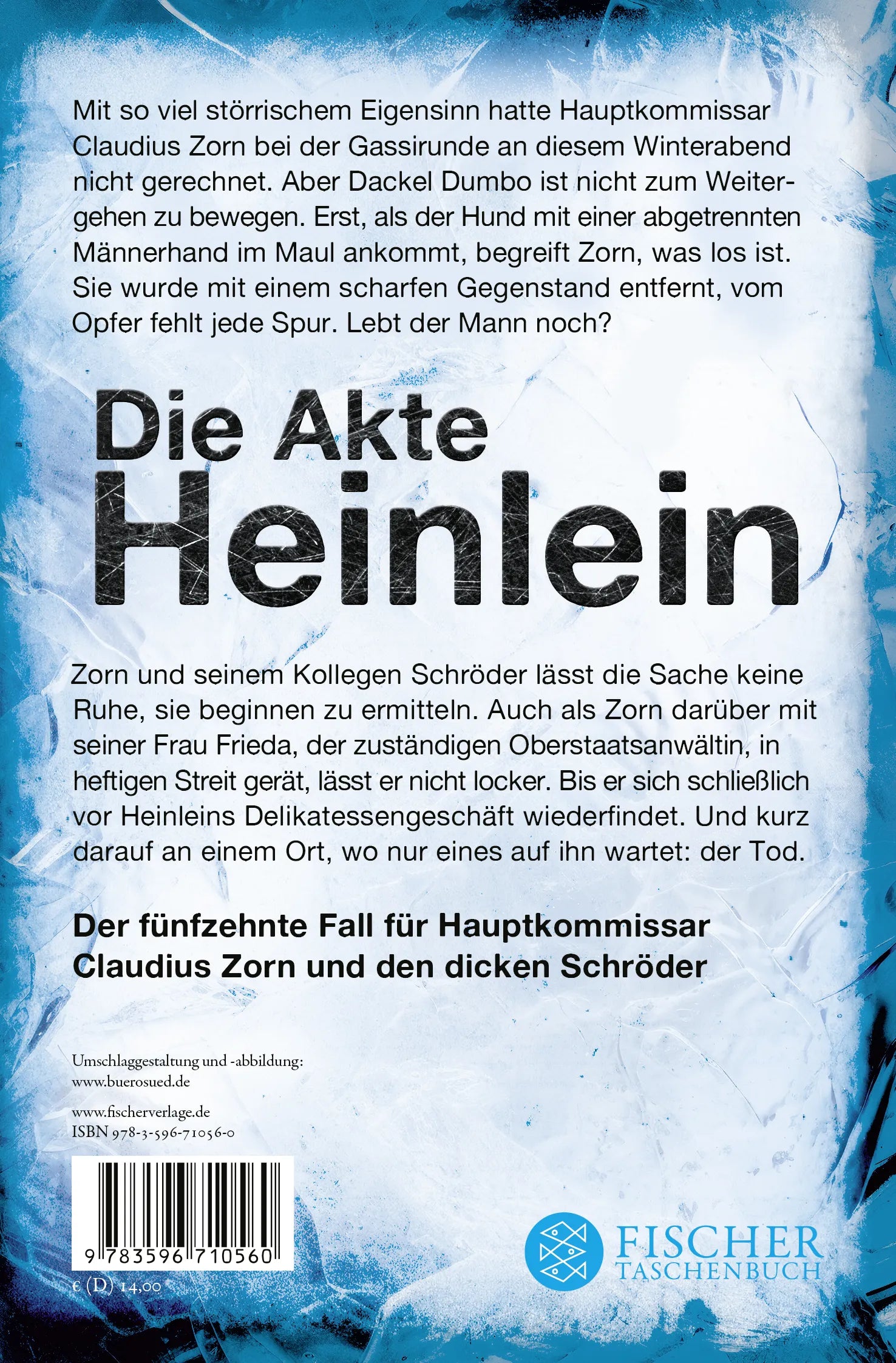 Buchrückseite von 'Zorn – Die Akte Heinlein' mit Klappentext - Taschenbuch