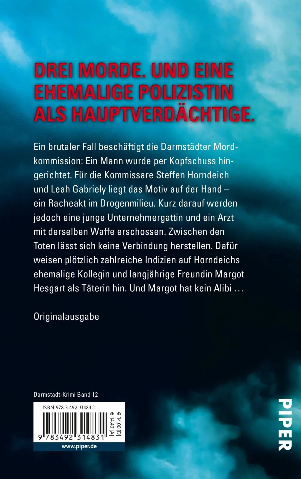 Buchrückseite von 'Zornesglut' mit Klappentext - Taschenbuch