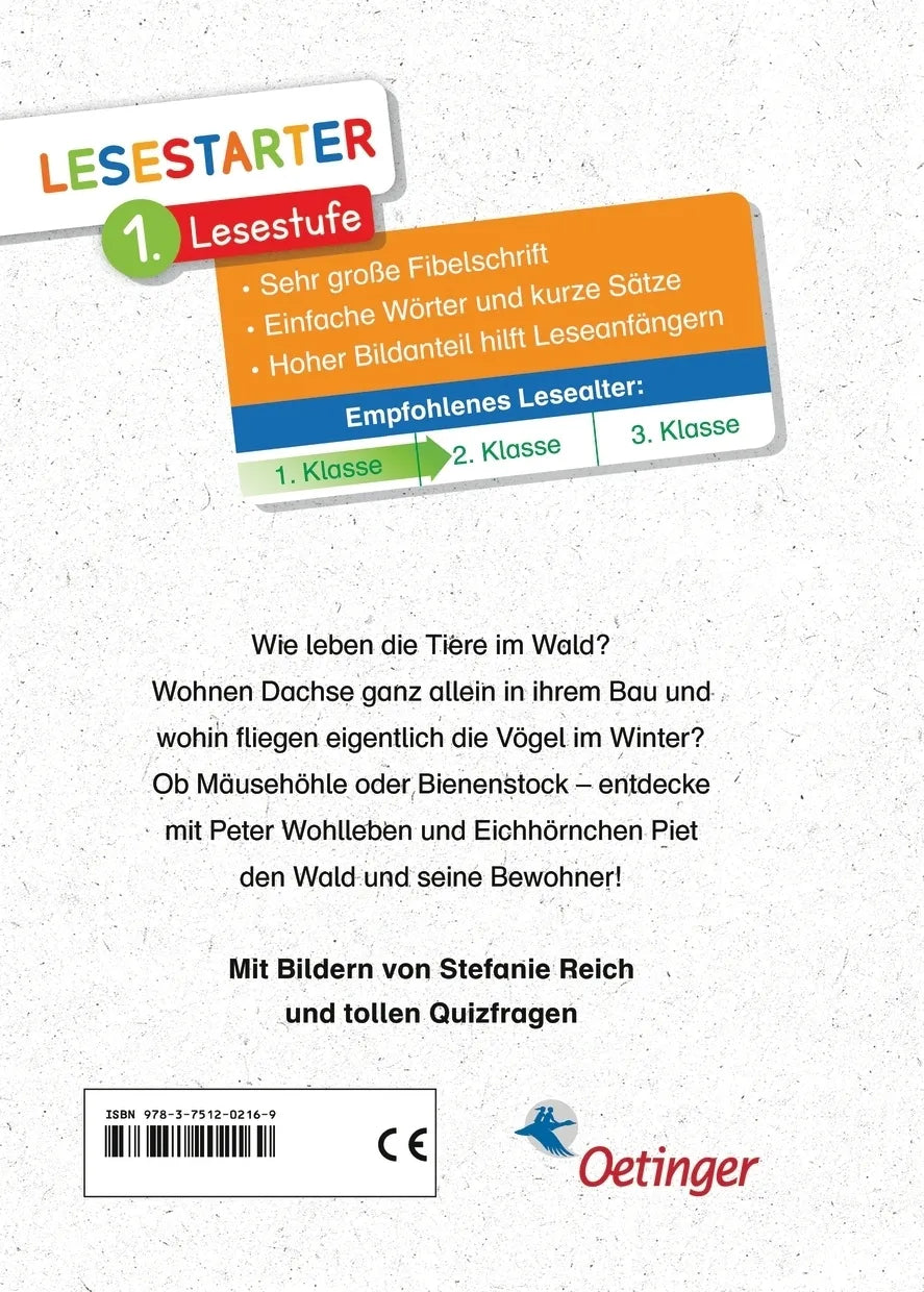 Buchrückseite von 'Zuhause bei den Waldtieren' mit Klappentext - Gebundene Ausgabe