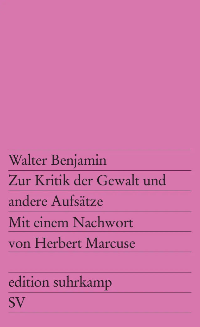 Buchcover von 'Zur Kritik der Gewalt und andere Aufsätze' - Taschenbuch von Walter Benjamin