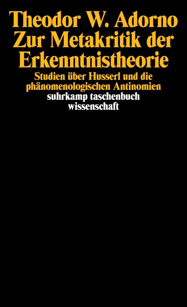 Buchcover von 'Zur Metakritik der Erkenntnistheorie' - Taschenbuch von Theodor W. Adorno