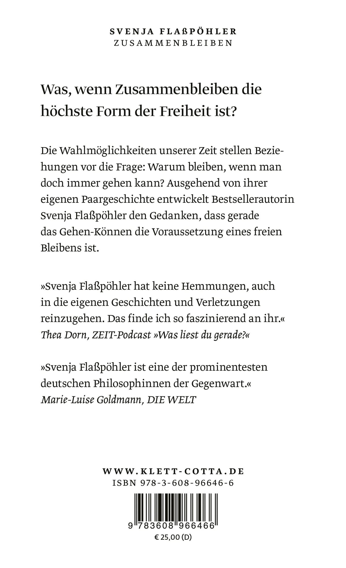 Rückseite: Zusammenbleiben (Hardcover)