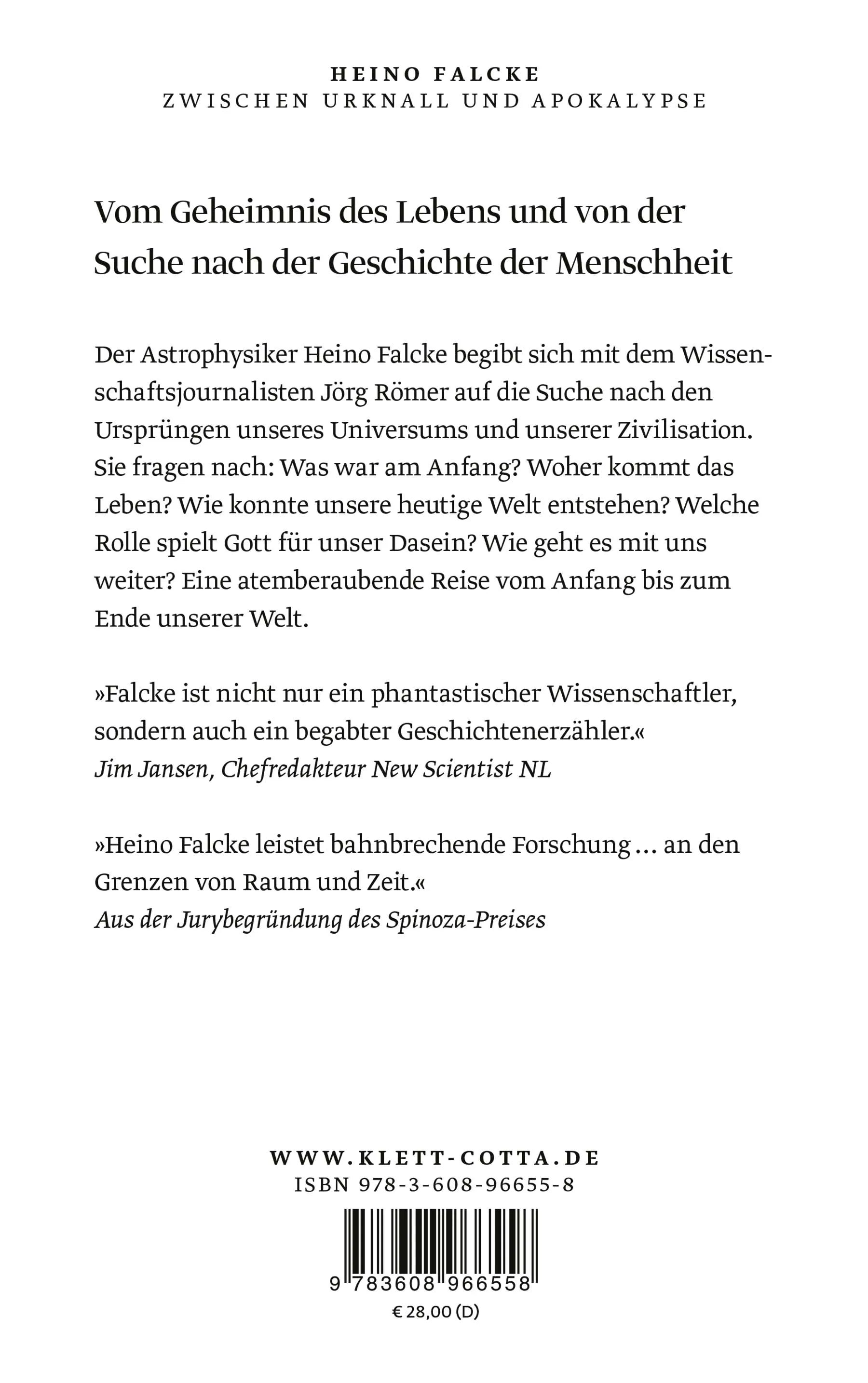 Rückseite: Zwischen Urknall und Apokalypse (Hardcover)